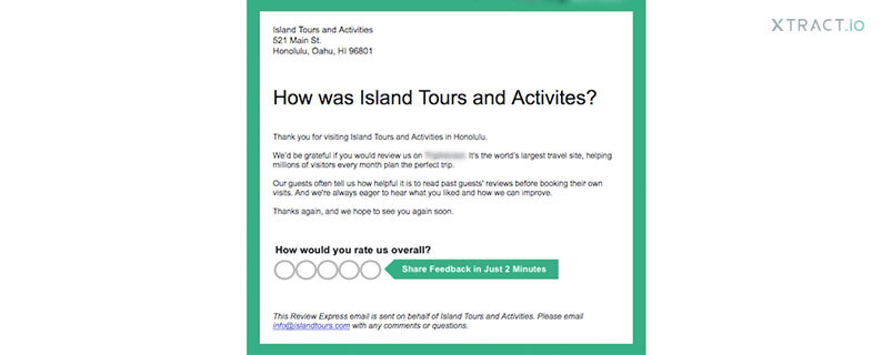 Tourist feedback and customer reviews
